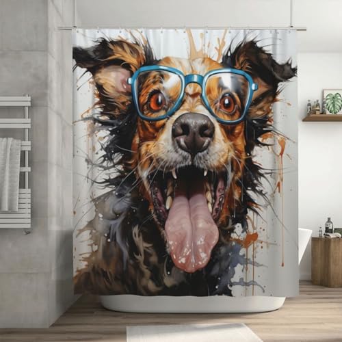 Cute Hippie Boho Animal Shower Curtain Set with 12 Hooks 72x72in