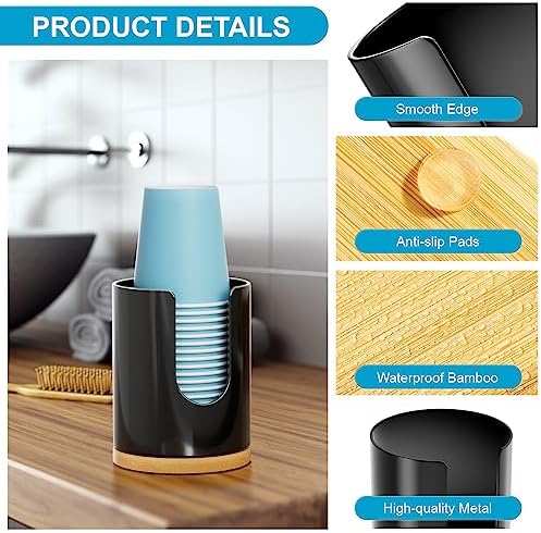 VITVITI Black Cup Dispenser for Bathroom 1
