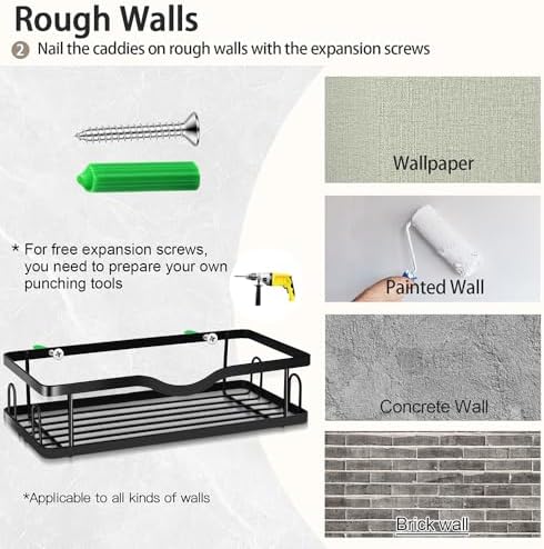 Unicrest RY Adhesive Shower Caddy 2 Pack 1