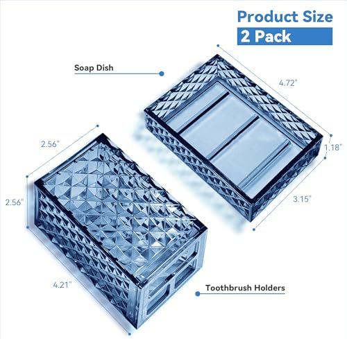 CDorigin 2PCS Blue Bathroom Accessories Set