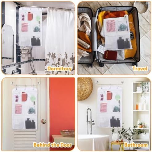 GNEGNI 7-Pocket Shower Caddy with Hooks 295 x 17 in 1