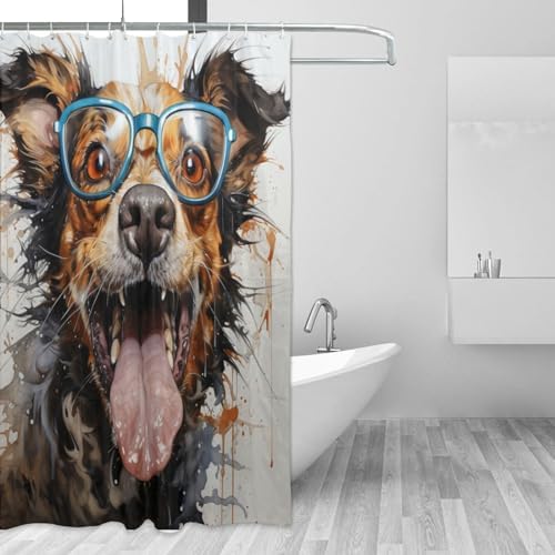 Cute Hippie Boho Animal Shower Curtain Set with 12 Hooks 72x72in