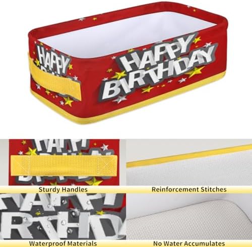 Vomwwlix Red Happy Birthday Toilet Paper Basket Decor 1