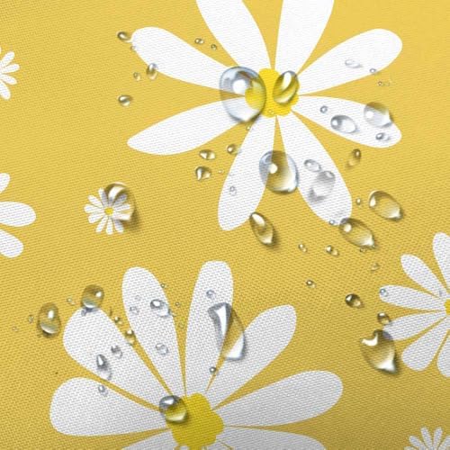 Yellow Daisy Floral Shower Curtain 72x72 Inch