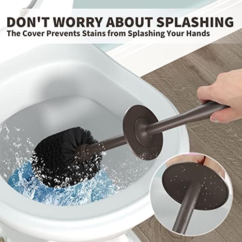 Uptronic Toilet Brush and Holder 2 Pack - Durable Deep Cleaning