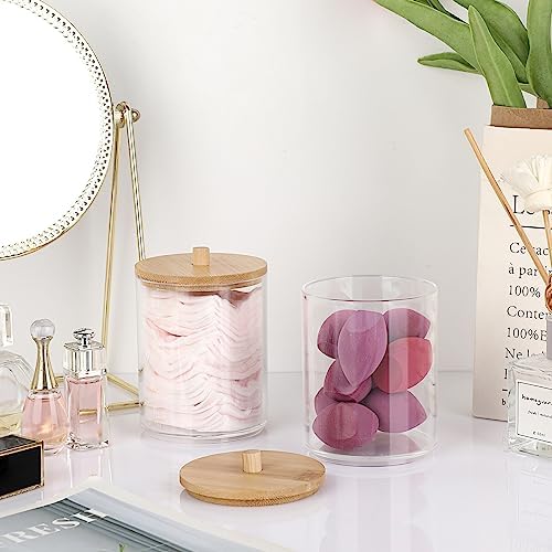 Hipiwe 2-Pack Acrylic Q-Tip Holder with Lid