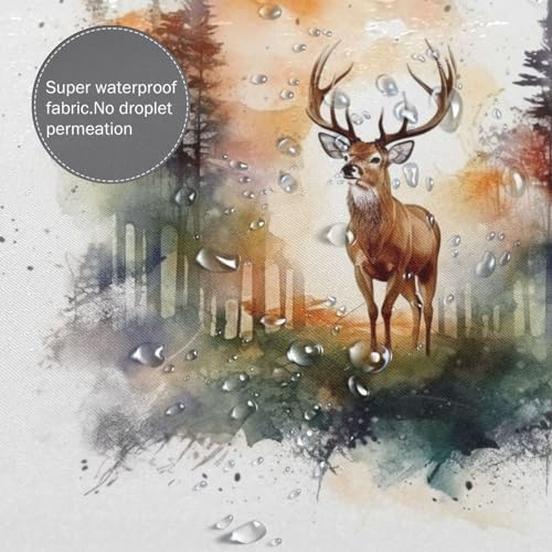 Brown Deer Shower Curtain Set with 12 Hooks 72x72in