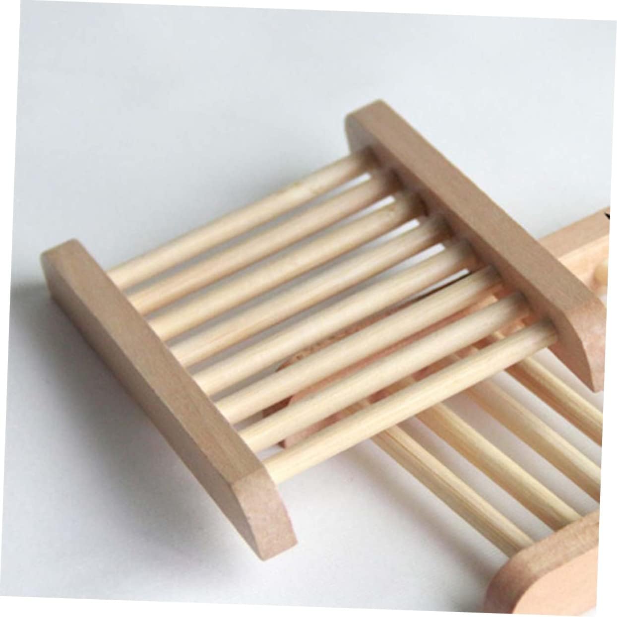 STOBAZA Natural Wood Soap Dish Holder 2pcs