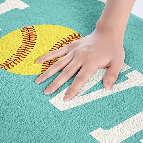 Feelyou Softball Shower Curtain Set 16x24 Bright Teal