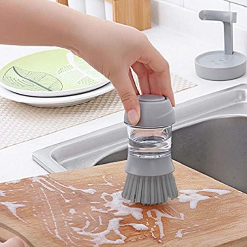 JISSBON Upgraded Palm Brush Kitchen Soap Dispensing Brush with Storage Stand