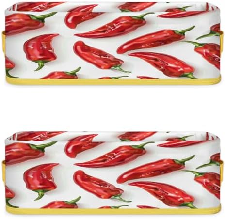 Tablerazzi Chilli Pepper Toilet Tank Topper Paper Basket with Handle
