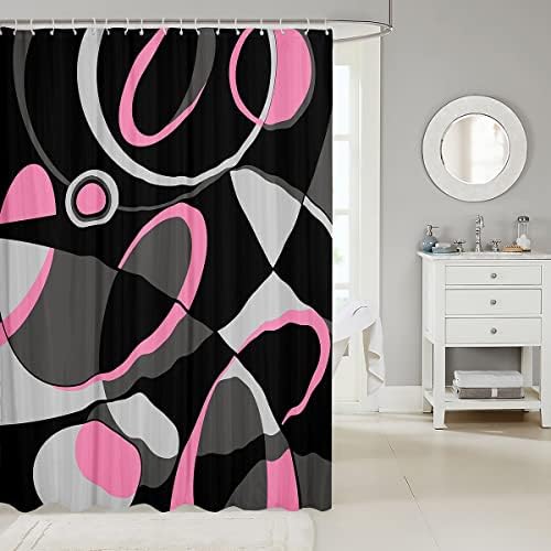 Feelyou Retro Geometry Shower Curtain Set 72x72