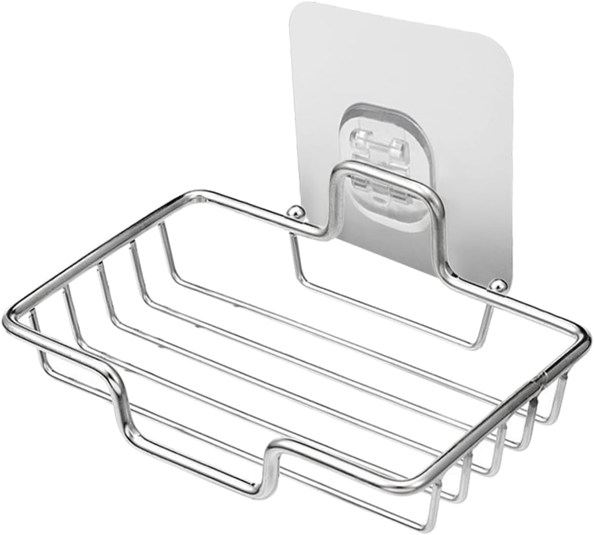 Amosfun Wall-Mounted Soap Dish No-Drill Design