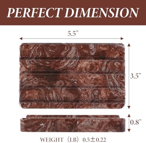 Koville Red Marble Soap Dish for Shower and Bathroom