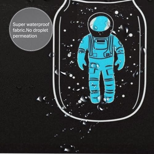 Blue Astronaut Shower Curtain Set with 12 Hooks 72x72in 1