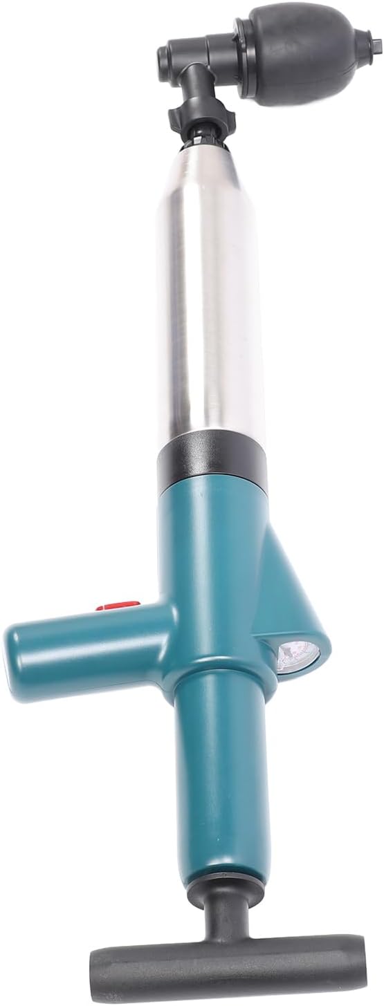 Toilet Plunger with Stainless Steel Handle for Clogs and Drains Green