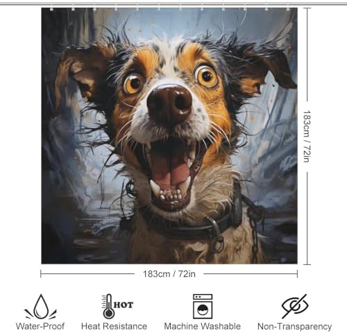 Cute Animal Hippie Boho Shower Curtain Set with 12 Hooks 72x72in