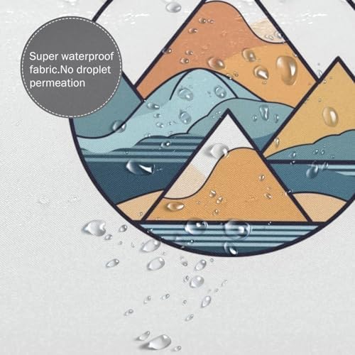 TIYAANDSY Cartoon Mountain Shower Curtain Set