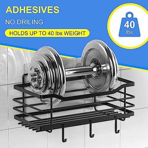 Stainless Steel Shower Caddy Set with 5 Adhesive Holders