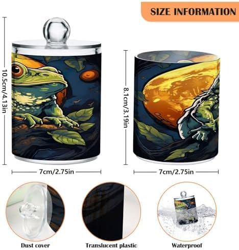 YETTASBIN Frog Apothecary Jars 2 Pack 14 oz Clear Dispenser with Lid
