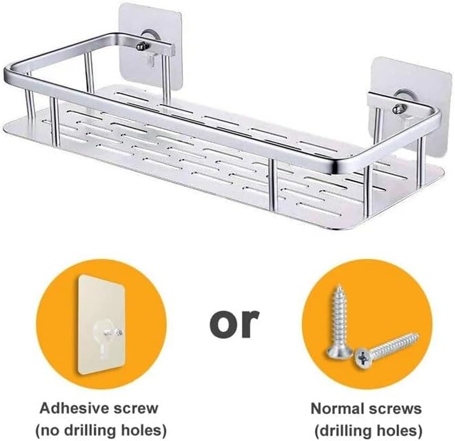 BAHELS Adhesive Shower Caddy Shelf - No Drilling Modern Style Durable Aluminum