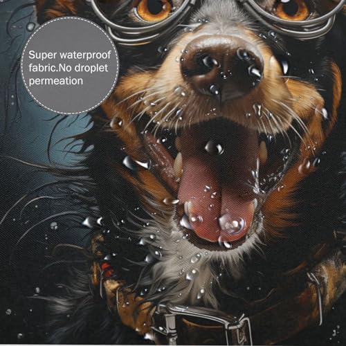 Cute Hippie Boho Dog Shower Curtain Set with 12 Hooks 72x72in