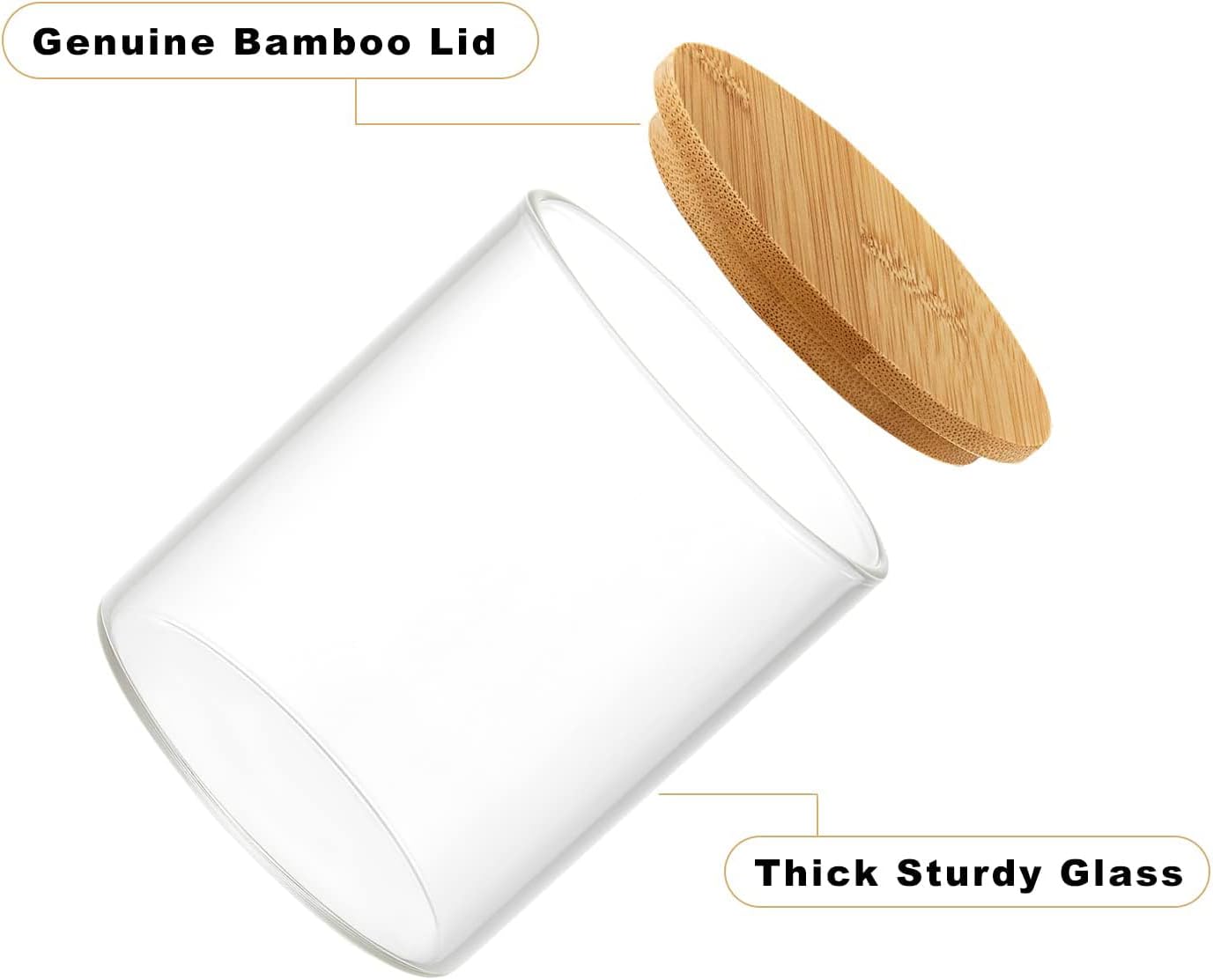3 Pack Glass Q-Tip Holder Bathroom Organizers