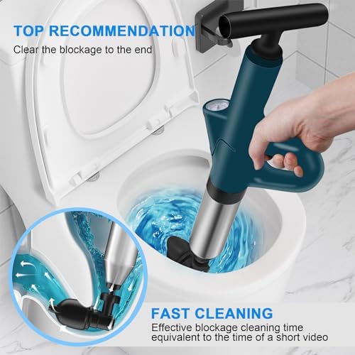Heavy Duty Toilet Plunger with Visual Gauge