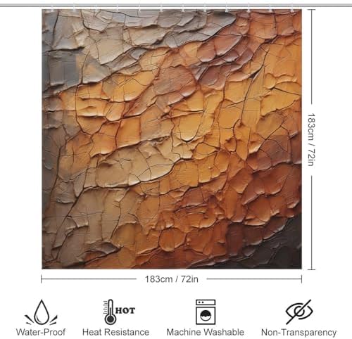 TIYAANDSY Abstract Oil Painting Shower Curtain Set 1