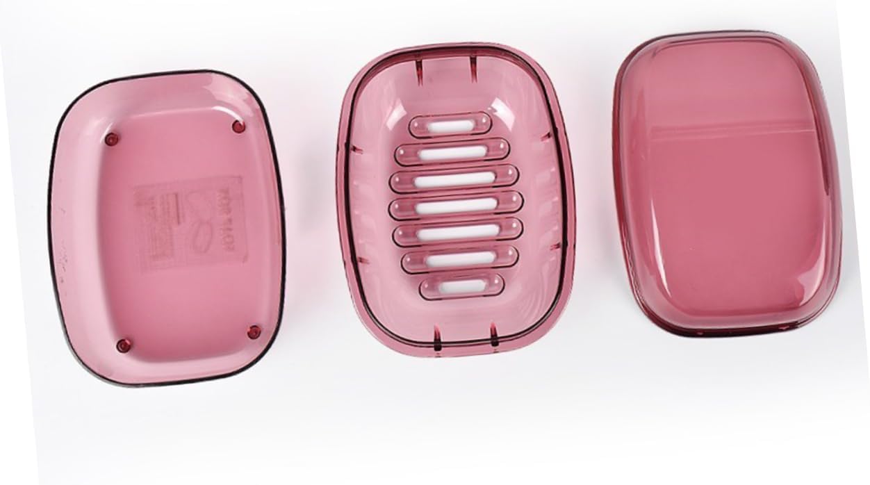 CONGARTENO Plastic Soap Dish with Lid for Bathroom and Travel