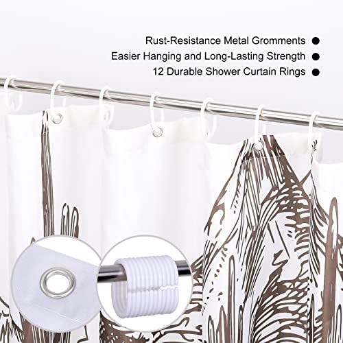 Hipposama Western Cactus Shower Curtain Set