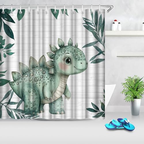 Adorable Dinosaur Baby Stegosaurus Shower Curtain with Hooks