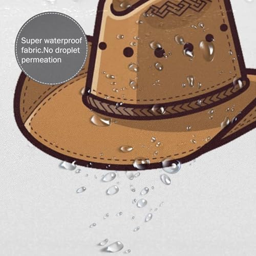 TIYAANDSY Cartoon Cowboy Hat Shower Curtain Set 1