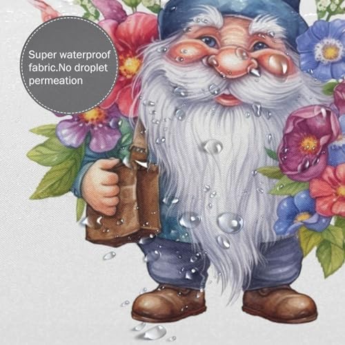 Cute Gnome Shower Curtain Set with 12 Hooks 72x72in 1