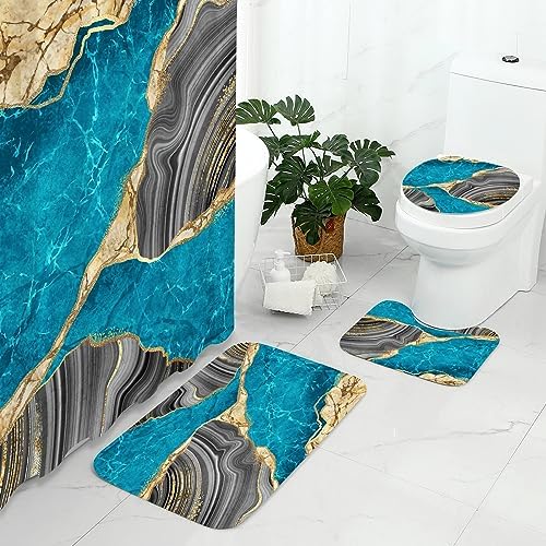 Gibelle 4 Pcs Marble Bathroom Decor Set