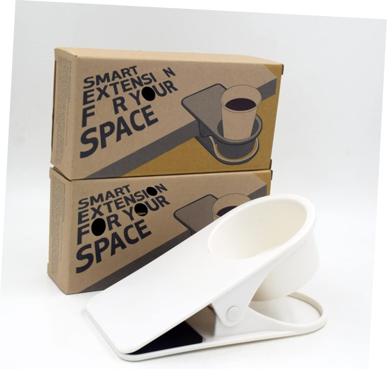 Desk Side Holder Clip - Strong ABS Cup Clamp for Bottles and Mugs