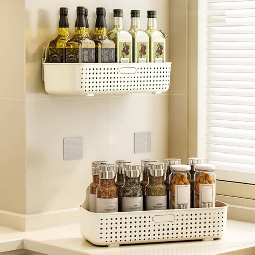 Bathroom Shelves with 6 Hooks No Drilling Organizer 1