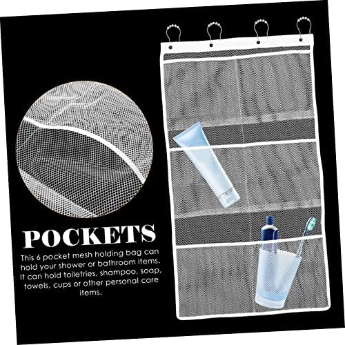 JECOMPRIS Shower Mesh Organizer with 6 Pockets
