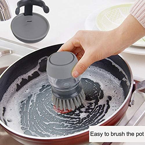 JISSBON Upgraded Palm Brush Kitchen Soap Dispensing Brush with Storage Stand