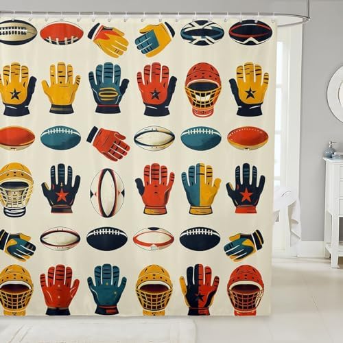 Feelyou 72x72 Sports Design Shower Curtain Set