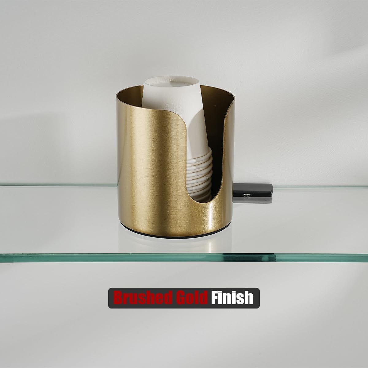 JQK Gold Bathroom Cup Dispenser for 3 oz or 5 oz