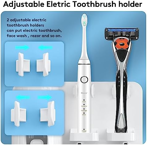 Space-Saving Wall Mounted Toothbrush Holder with Toothpaste Dispenser