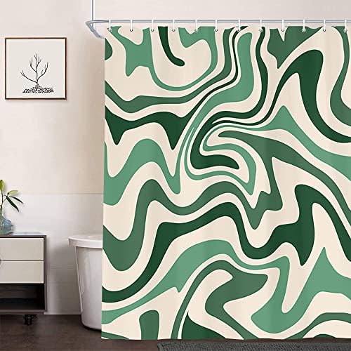 Dongbei Aesthetic Wavy Swirl Shower Curtain