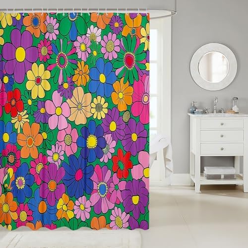 Feelyou Floral Boho Shower Curtain 72x72 Waterproof Pattern