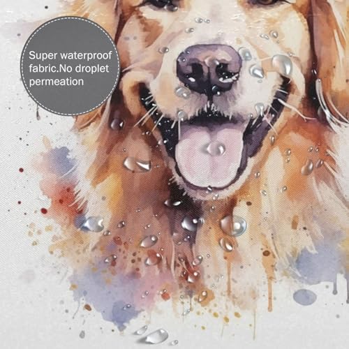 Golden Retriever Shower Curtain Set 72x72in with 12 Hooks