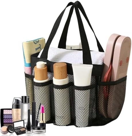 Portable Mesh Shower Bag - Large Capacity for Travel and Camping