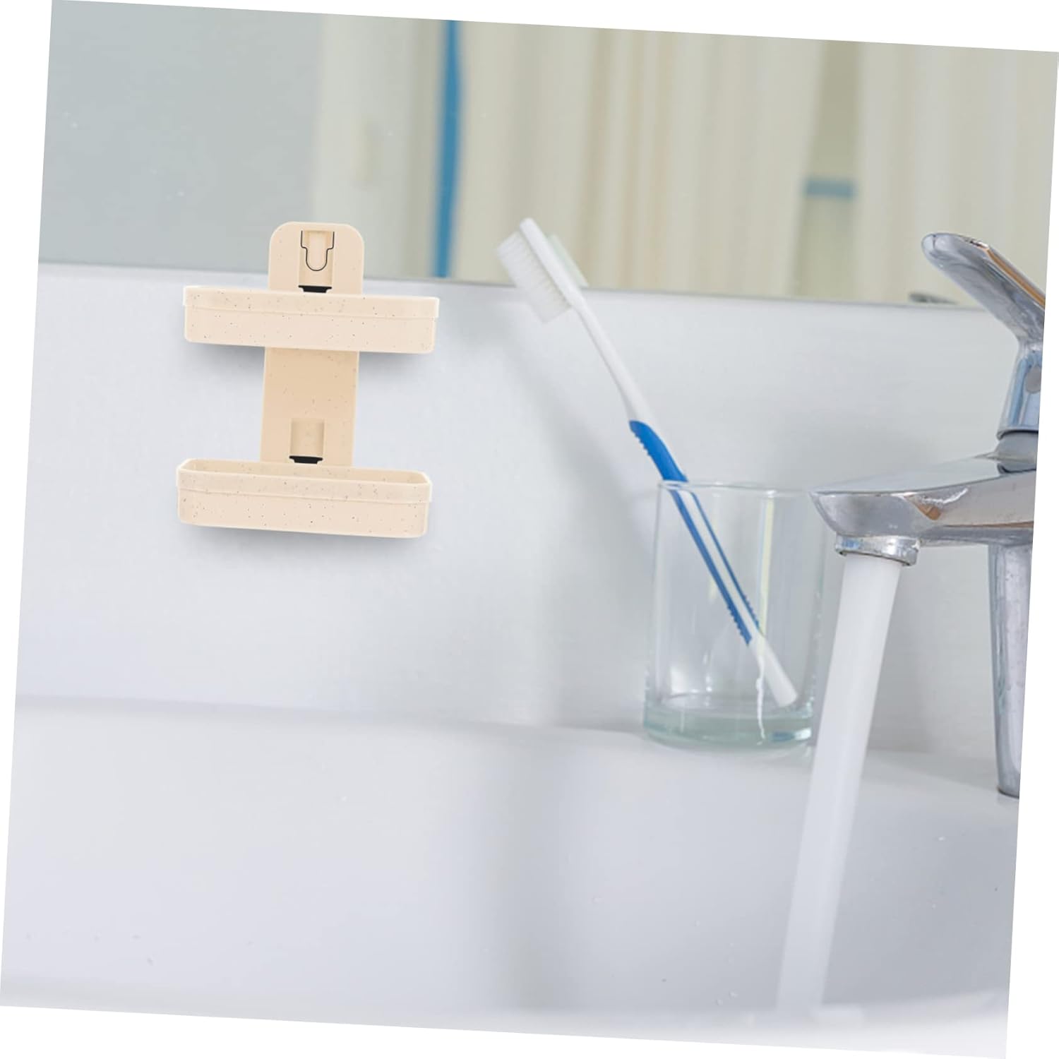 GLEAVI Self Draining Soap Dish Wall Mounted Double Tier Storage