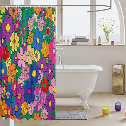 Feelyou Floral Boho Shower Curtain 72x72 Waterproof Pattern