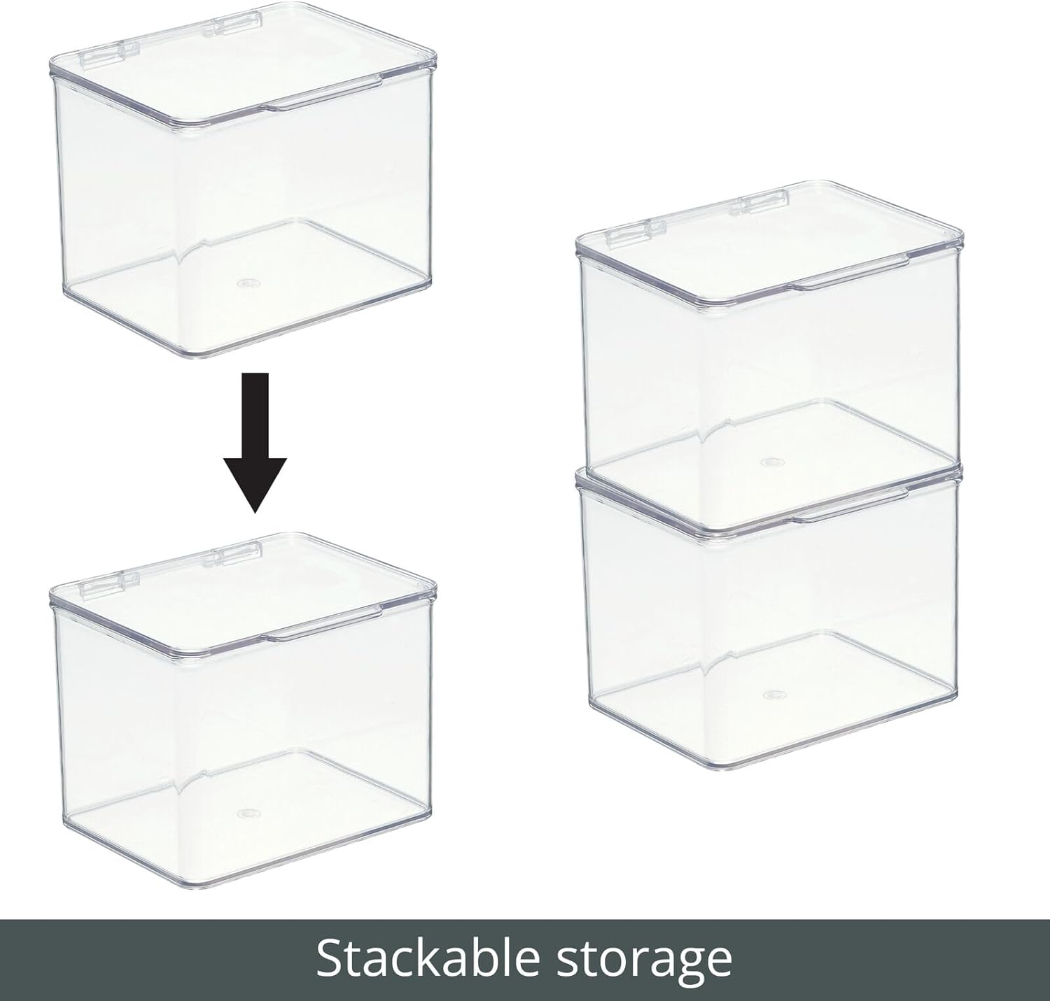 mDesign Clear Plastic Storage Canisters 8 Pack
