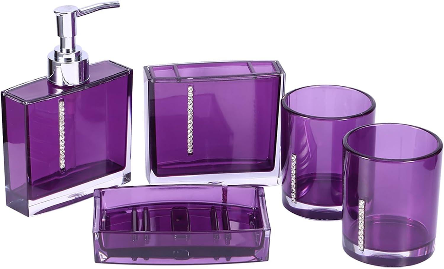 5PC Acrylic Bathroom Accessories Set